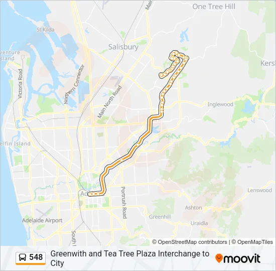 548 Bus Line Map