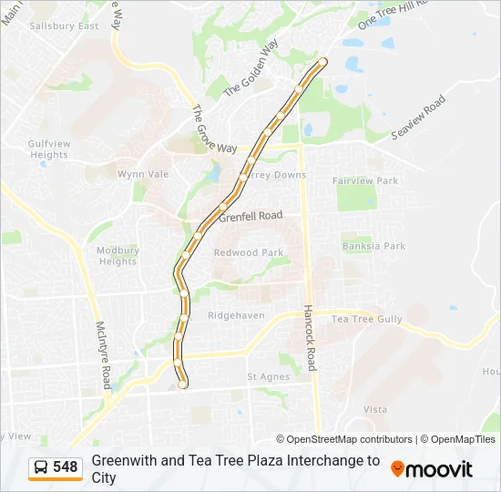 548 Bus Line Map