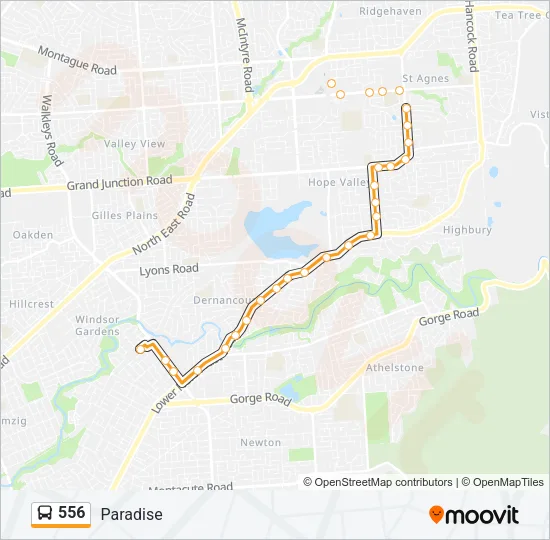 556 Bus Line Map