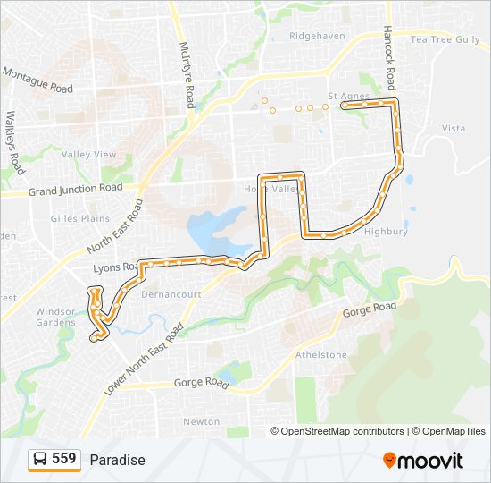 559 Bus Line Map