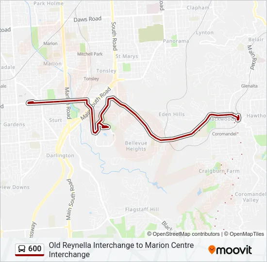 600 Bus Line Map