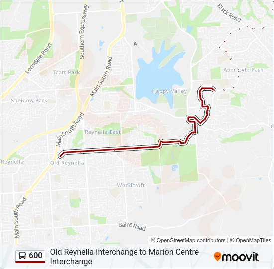 600 Bus Line Map