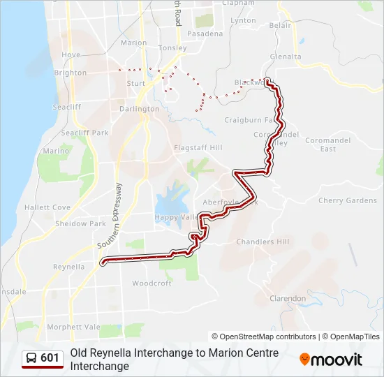 601 Bus Line Map