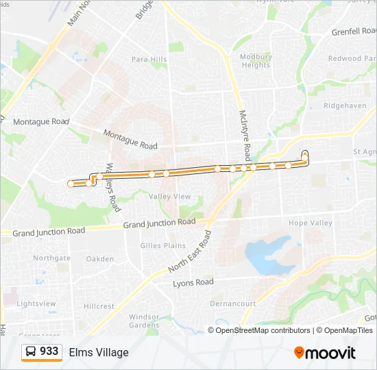 933 Bus Line Map