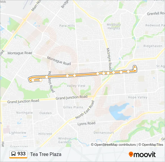 933 Bus Line Map