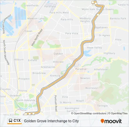 C1X Bus Line Map