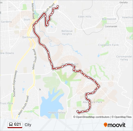 G21 Bus Line Map
