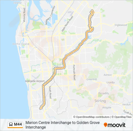 M44 Bus Line Map