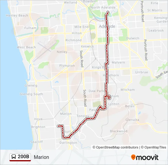 200B Bus Line Map