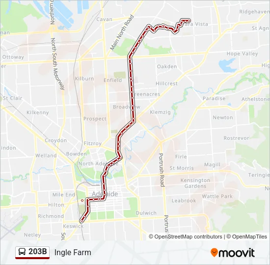 203B Bus Line Map