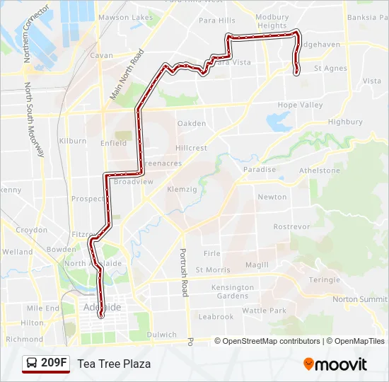 209F Bus Line Map