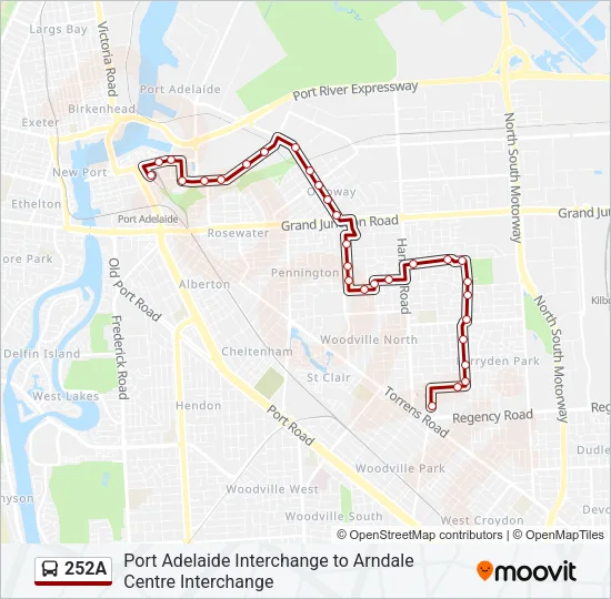 252A Bus Line Map