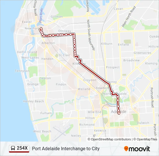 254X Bus Line Map