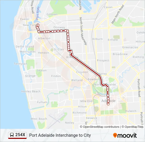 254X Bus Line Map