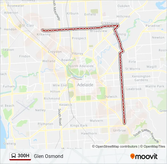 300H Bus Line Map