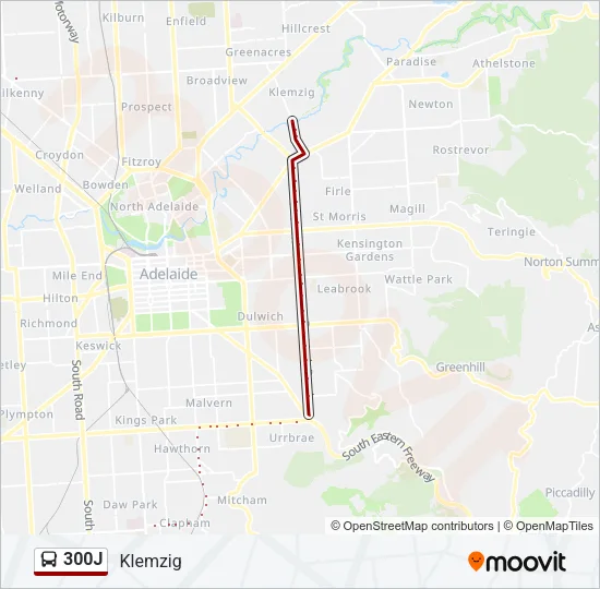 300J Bus Line Map