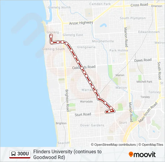 300U Bus Line Map