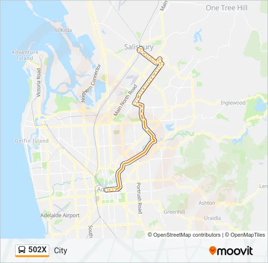 502X Bus Line Map