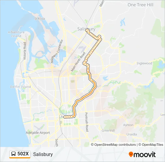 502X Bus Line Map