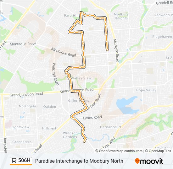 506H Bus Line Map