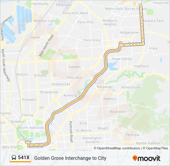 541X Bus Line Map