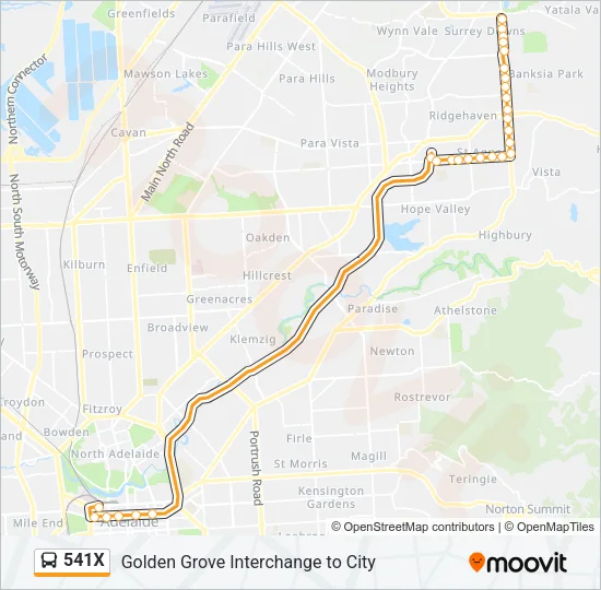 541X Bus Line Map