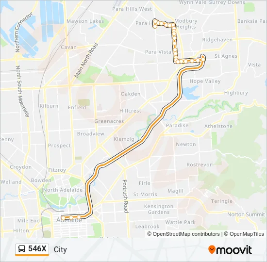 Mapa de 546X de autobús