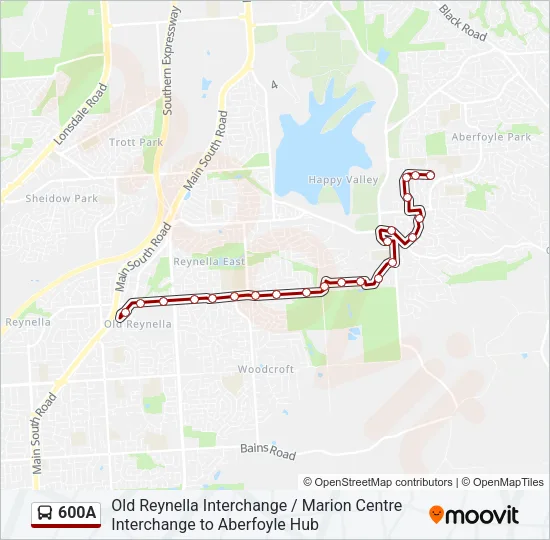 600A Bus Line Map
