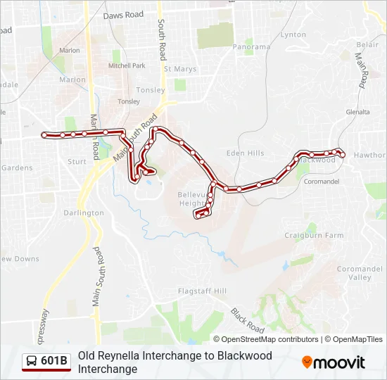 601B Bus Line Map