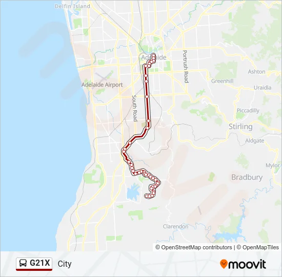 Mapa de G21X de autobús