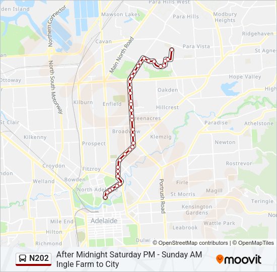 N202 Bus Line Map