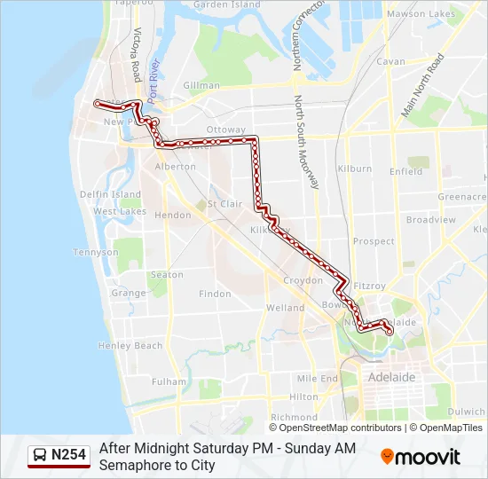 N254 Bus Line Map