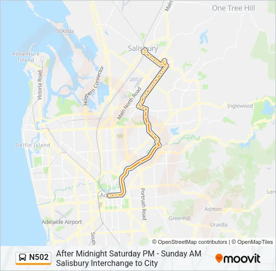 N502 Bus Line Map