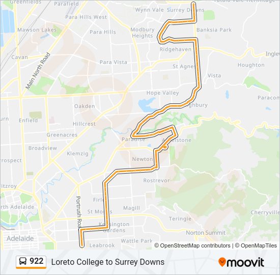 922 Bus Line Map