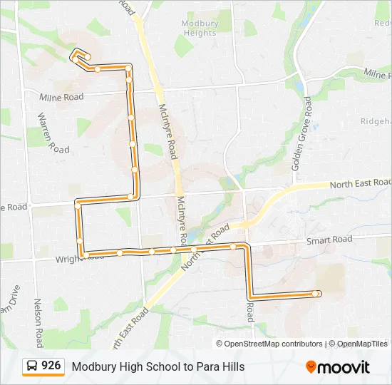 Mapa de 926 de autobús