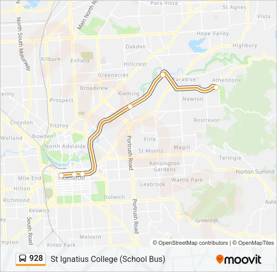 928 Bus Line Map