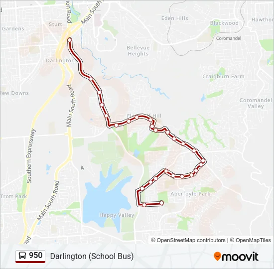 950 Bus Line Map