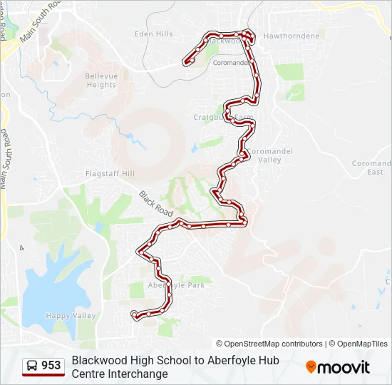 953 Bus Line Map