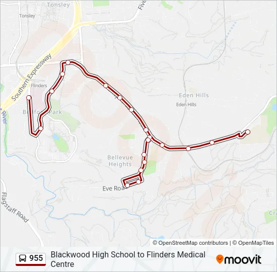 955 Bus Line Map