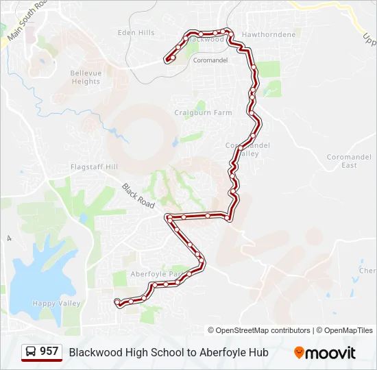957 Bus Line Map