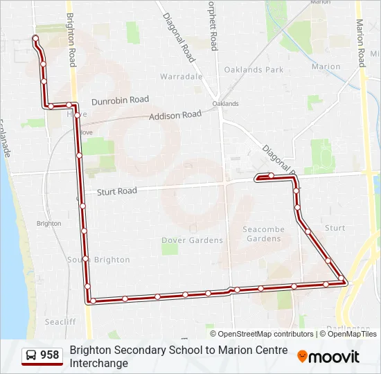 958 Bus Line Map