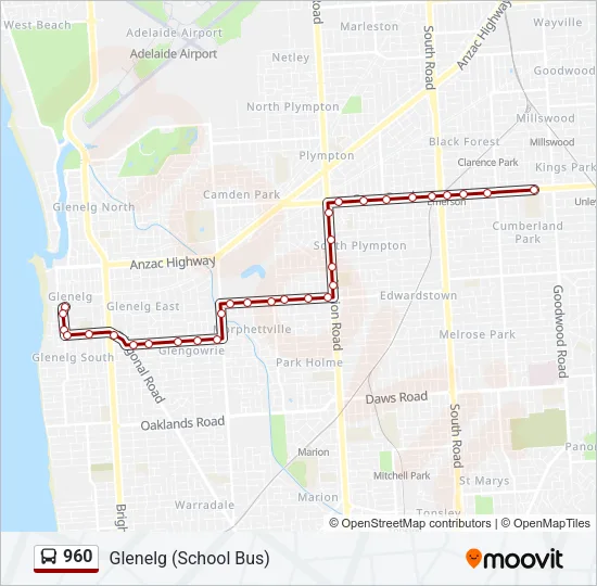 960 Bus Line Map