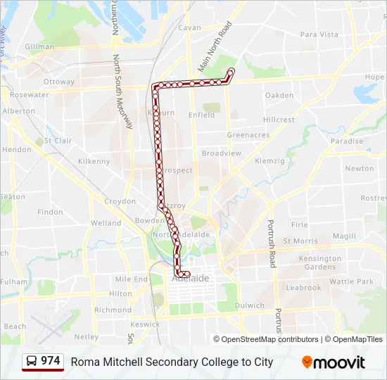 974 Bus Line Map