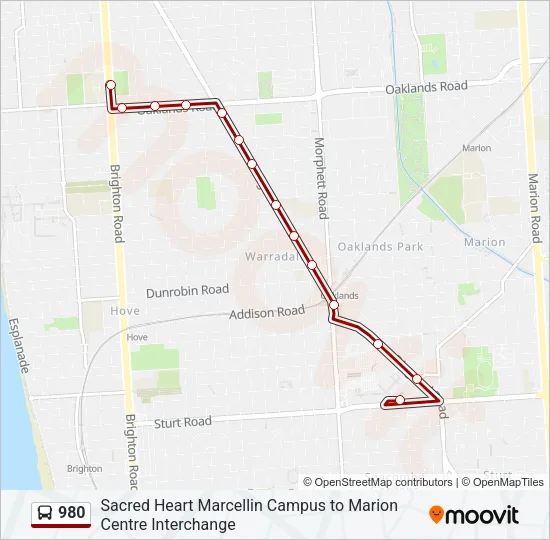 980 Bus Line Map