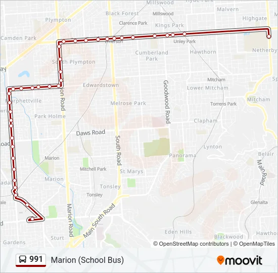 991 Bus Line Map