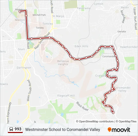 993 Bus Line Map