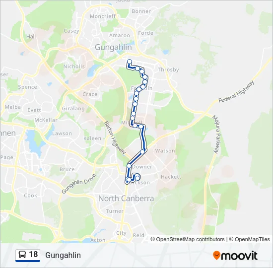 18 Bus Line Map