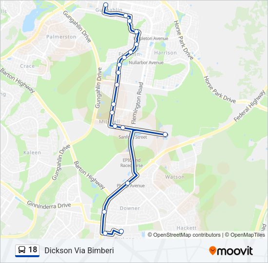 18 bus Line Map