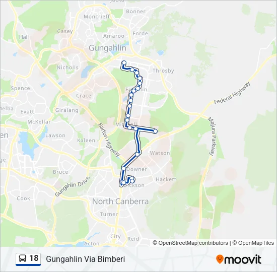 18 Bus Line Map