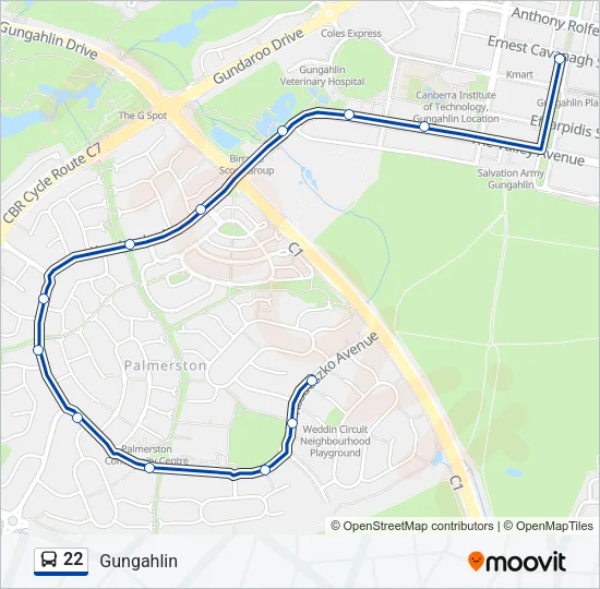 22 Bus Line Map